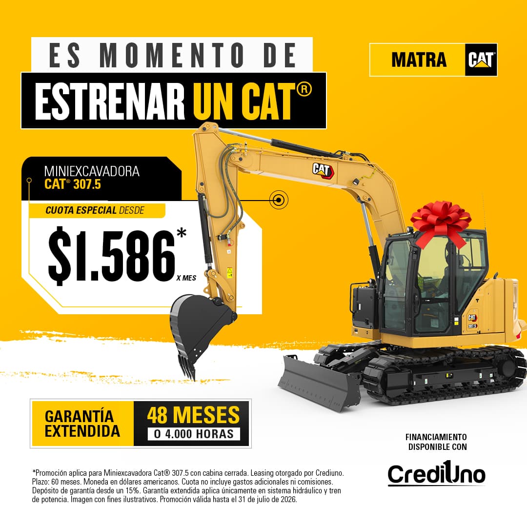 Estrene una Miniexcavadora Cat® 307.5